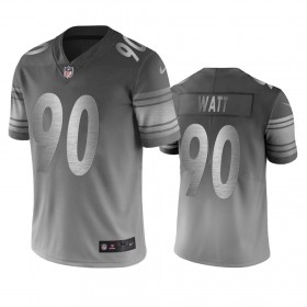 Camiseta Hombre NFL Pittsburgh Steelers T.J. Watt 90 Silver Gris City Edition Vapor Limited